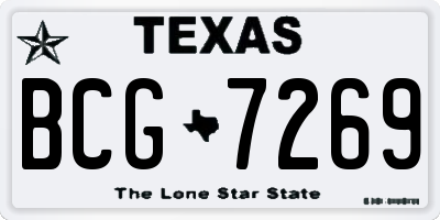 TX license plate BCG7269