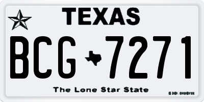 TX license plate BCG7271