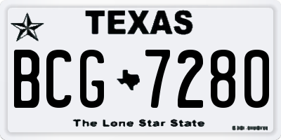 TX license plate BCG7280