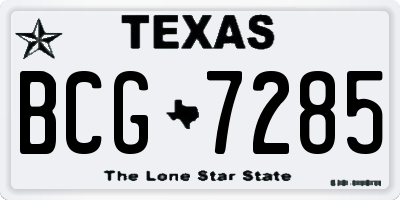 TX license plate BCG7285