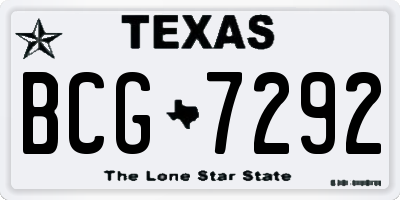 TX license plate BCG7292