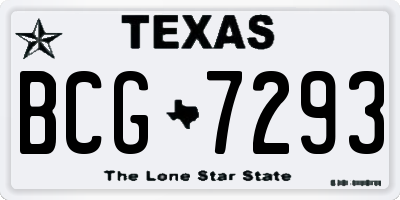 TX license plate BCG7293