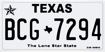 TX license plate BCG7294