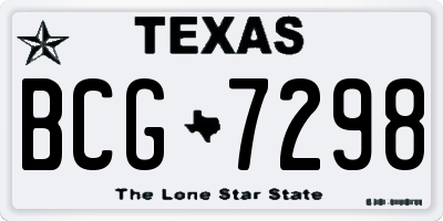 TX license plate BCG7298