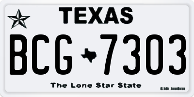 TX license plate BCG7303