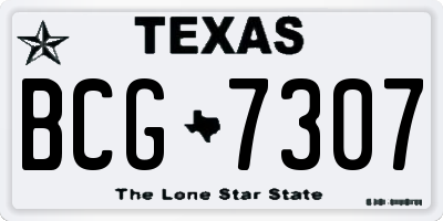TX license plate BCG7307