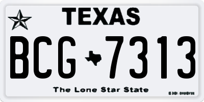 TX license plate BCG7313