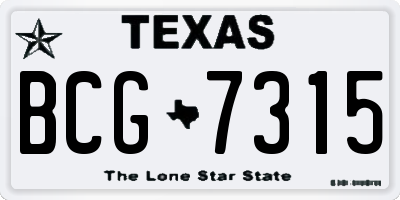 TX license plate BCG7315