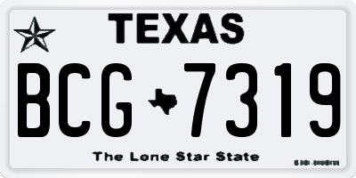 TX license plate BCG7319