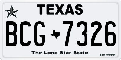 TX license plate BCG7326