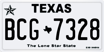 TX license plate BCG7328