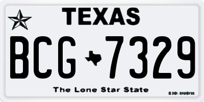 TX license plate BCG7329