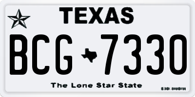 TX license plate BCG7330