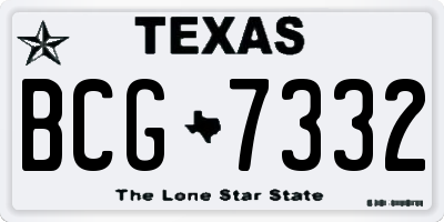 TX license plate BCG7332