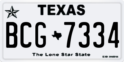TX license plate BCG7334
