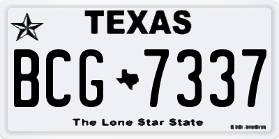 TX license plate BCG7337