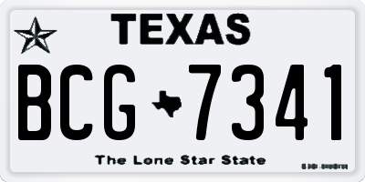 TX license plate BCG7341