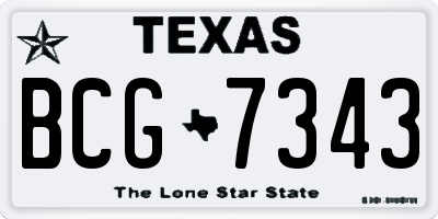 TX license plate BCG7343
