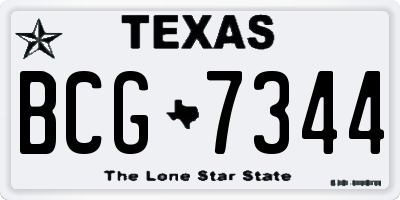 TX license plate BCG7344