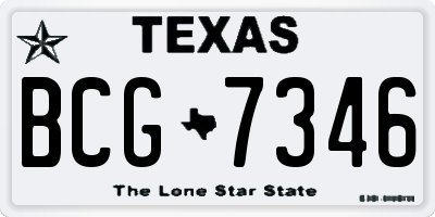 TX license plate BCG7346