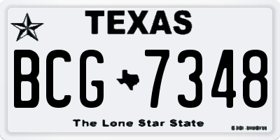 TX license plate BCG7348