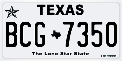 TX license plate BCG7350