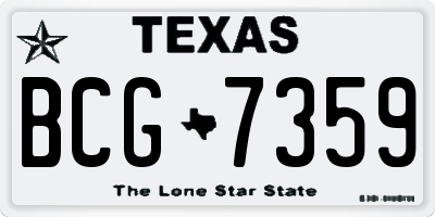 TX license plate BCG7359