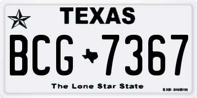 TX license plate BCG7367