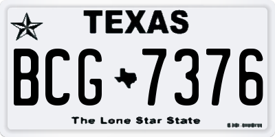 TX license plate BCG7376