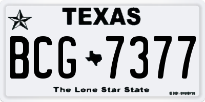 TX license plate BCG7377