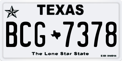TX license plate BCG7378