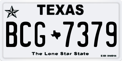 TX license plate BCG7379