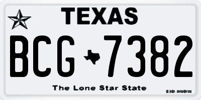 TX license plate BCG7382