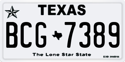 TX license plate BCG7389