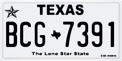 TX license plate BCG7391