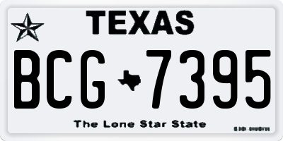 TX license plate BCG7395