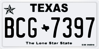 TX license plate BCG7397