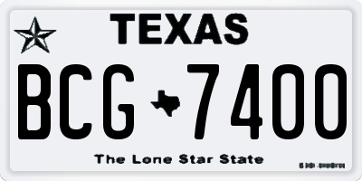 TX license plate BCG7400