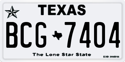 TX license plate BCG7404