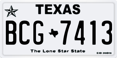 TX license plate BCG7413