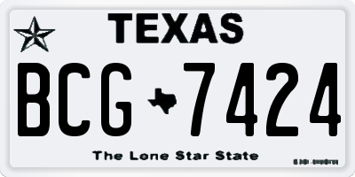 TX license plate BCG7424