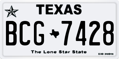 TX license plate BCG7428
