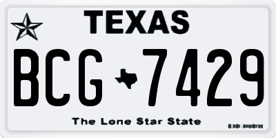 TX license plate BCG7429
