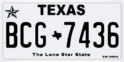 TX license plate BCG7436
