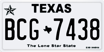 TX license plate BCG7438
