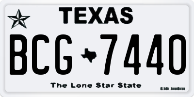 TX license plate BCG7440