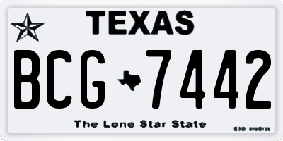 TX license plate BCG7442