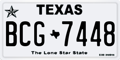 TX license plate BCG7448