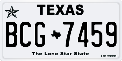 TX license plate BCG7459