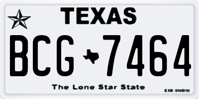 TX license plate BCG7464